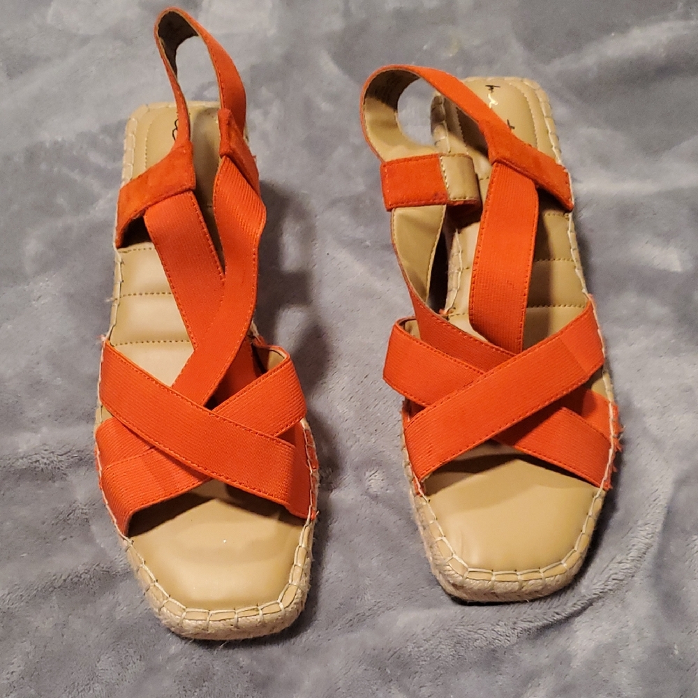 Me Too Orange Espadrille Sandals